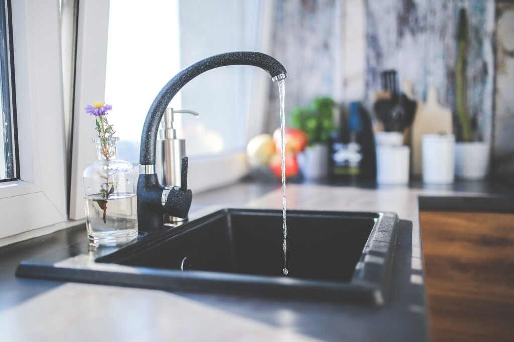 tap, black, faucet, kitchen, sink, interior, design, modern, nature, water