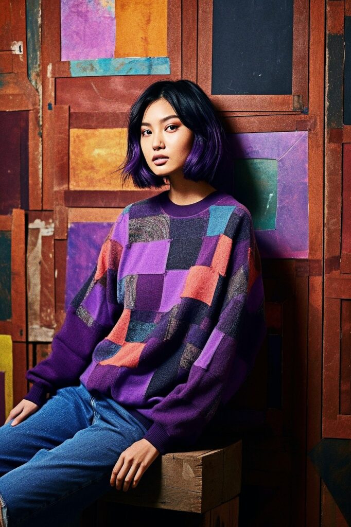 ai generated, woman, sweater, young woman, colorful sweater, stylish, fashion, fashionable, fashion girl, fashion sweater, fashion woman, patchwork sweater, fashion, fashion, fashion, fashion, fashion