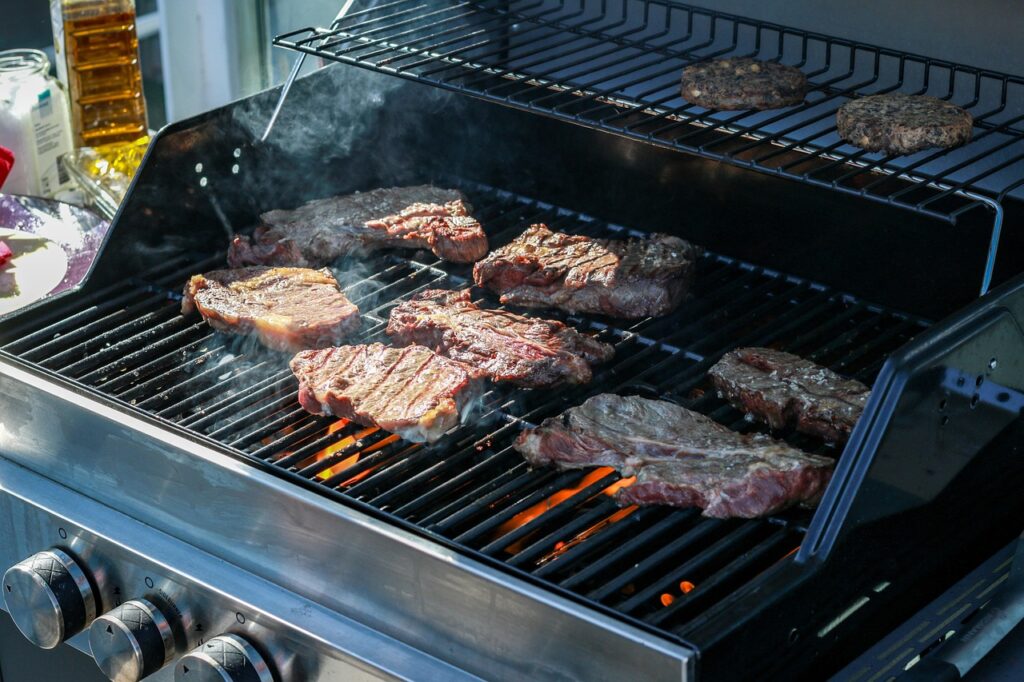 bbq, barbecue, summer, gas, nature, grill, meat