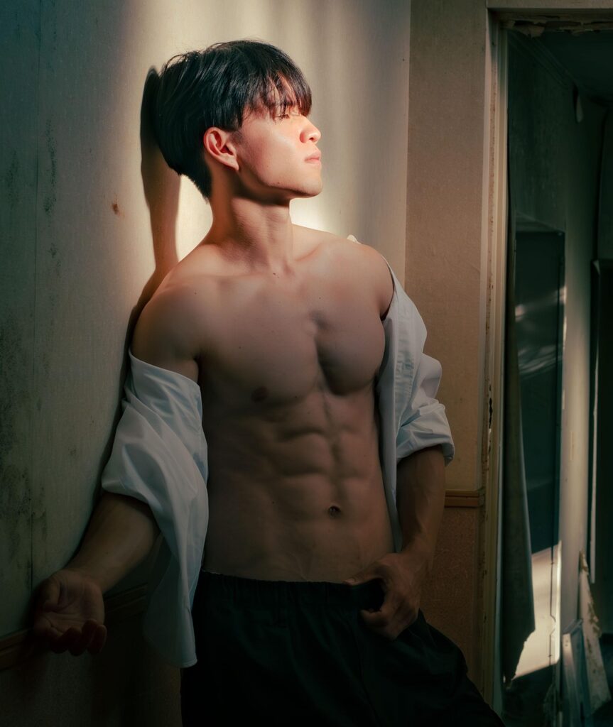man, model, chest, muscular, abs, fitness, sporty, adult, portrait