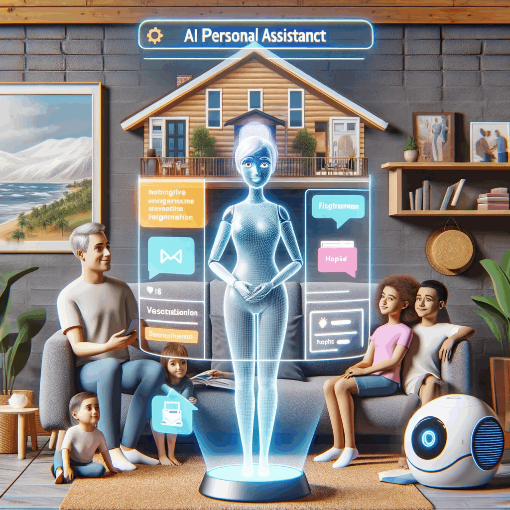 ai generated, family, personal assistant, artificial intelligence, technology, digital, future, digitization, computer, concept, network, ai