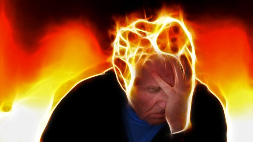 stress, man, hand, flames, burn, fire, face, old, voltage, burnout, headache, psychology, psychotherapy, profession, work, stress, stress, stress, stress, headache, headache, headache, headache, headache