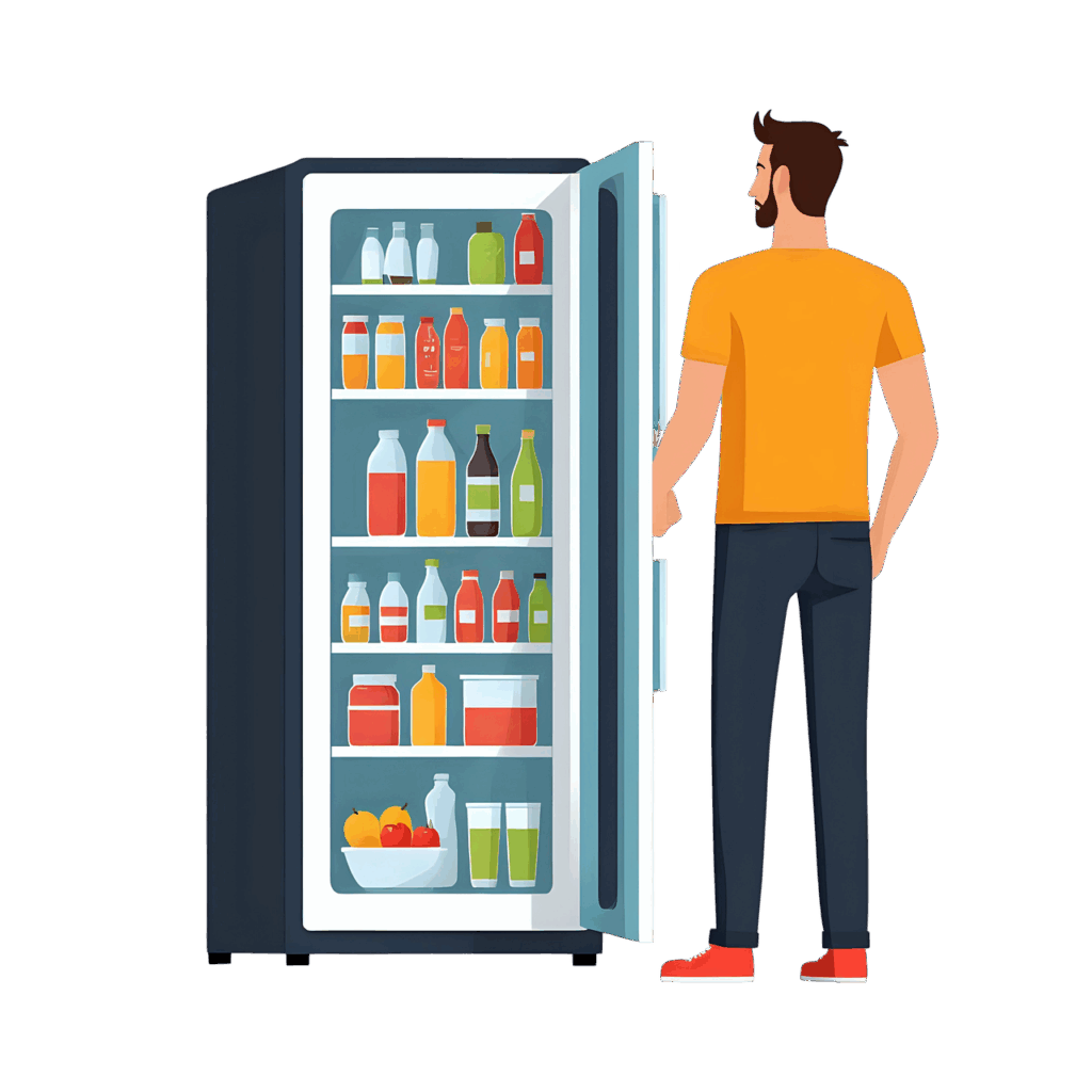 fridge, refrigerator, nature, freezer, cold, appliance, fresh, food, modern, cooling, cool, cutout, water, technology, cartoon, ai generated