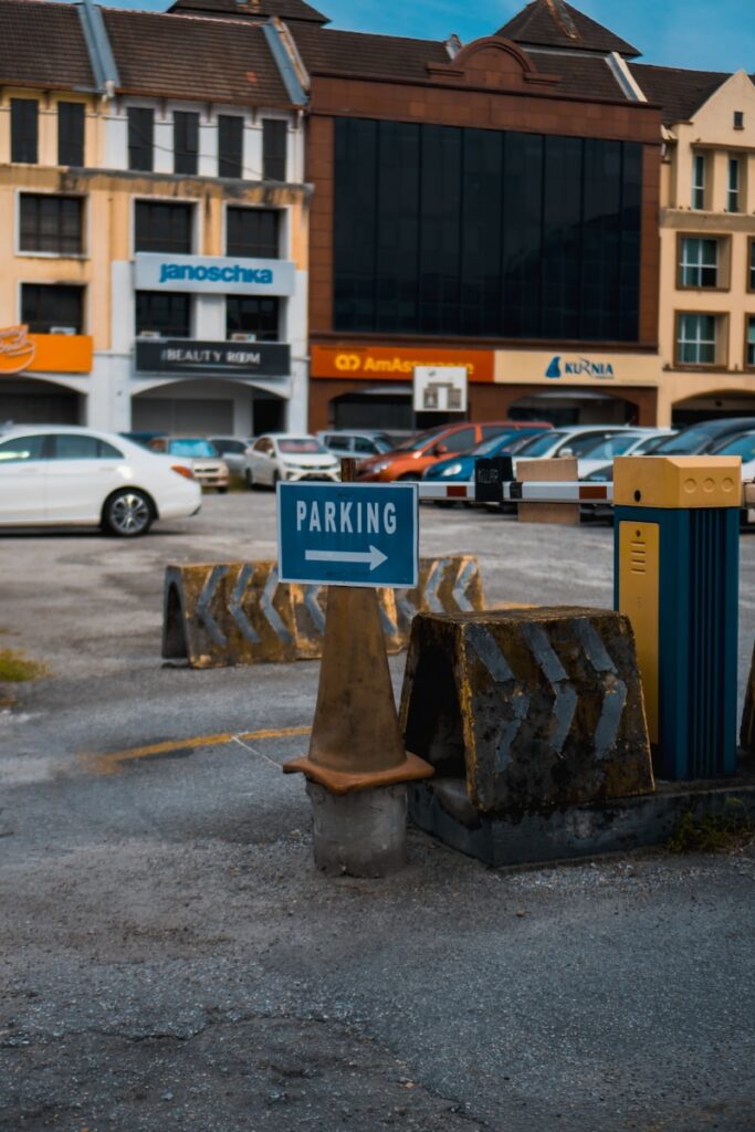 a sign on a post