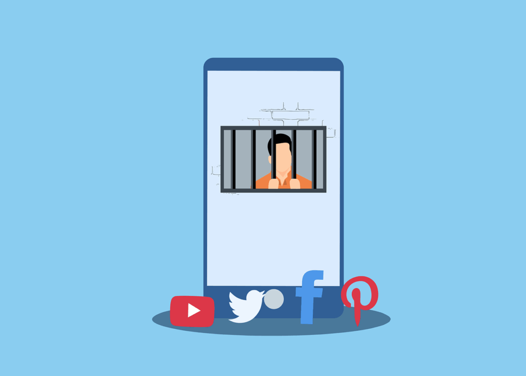 social media, addiction, imprisonment, smartphone, online, entrapment, digital, confinement, trapped, screen addiction, digital prison, social isolation, psychological, effects, technology, mobile, cellphone, communication, touchscreen, screen