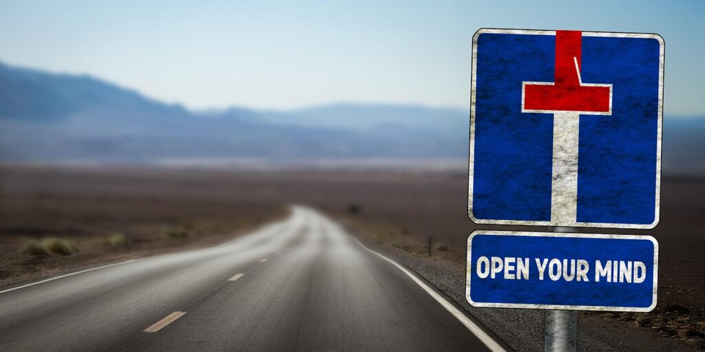 open your mind, road, think, switch, rethinking, ideas, selection, change, thought process, perspective, alternative, convert, point of view, options, psychology, thoughts, open