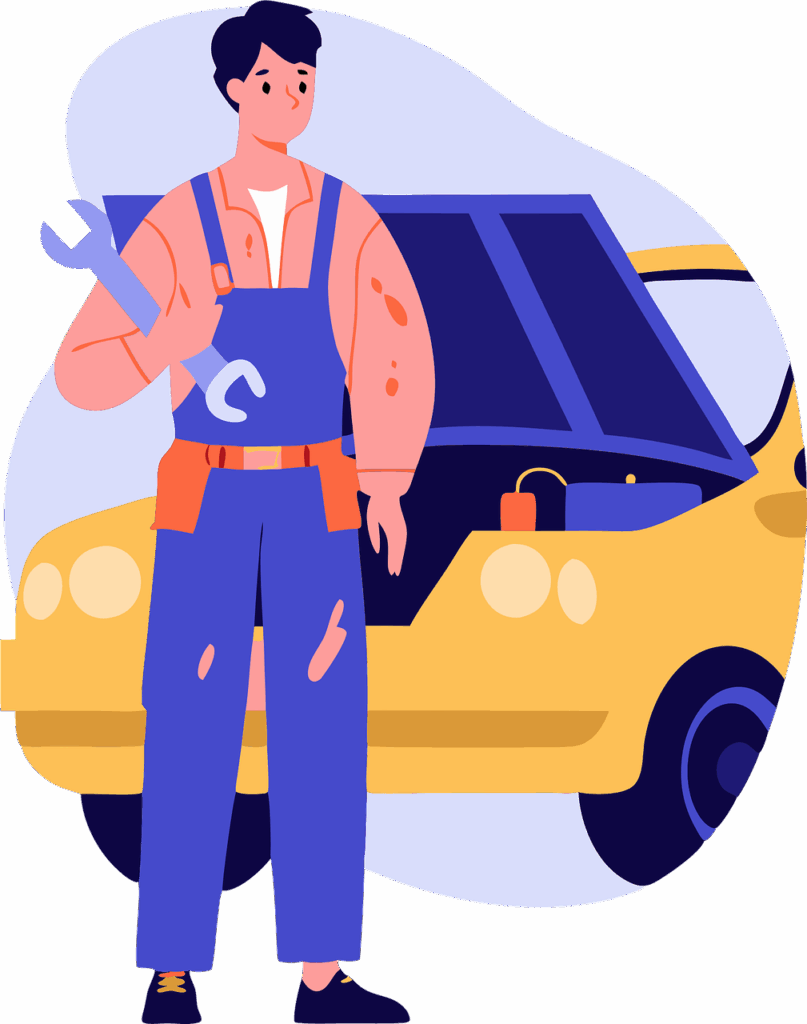 mechanic, repair, car, service, workshop, work, engine, machine, maintenance, garage, professional, diagnostics, engineer, master, automotive industry, car service, specialist, help, ai generated, cutout