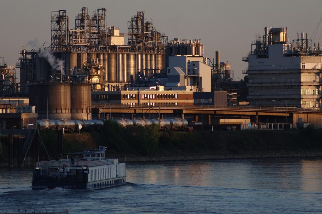 industry, port, rhine, ship, industrial port, cologne