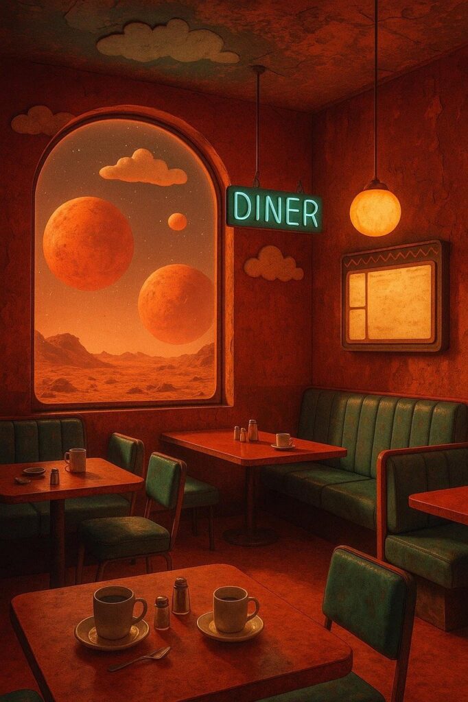 ai generated, diner, tables, restaurant