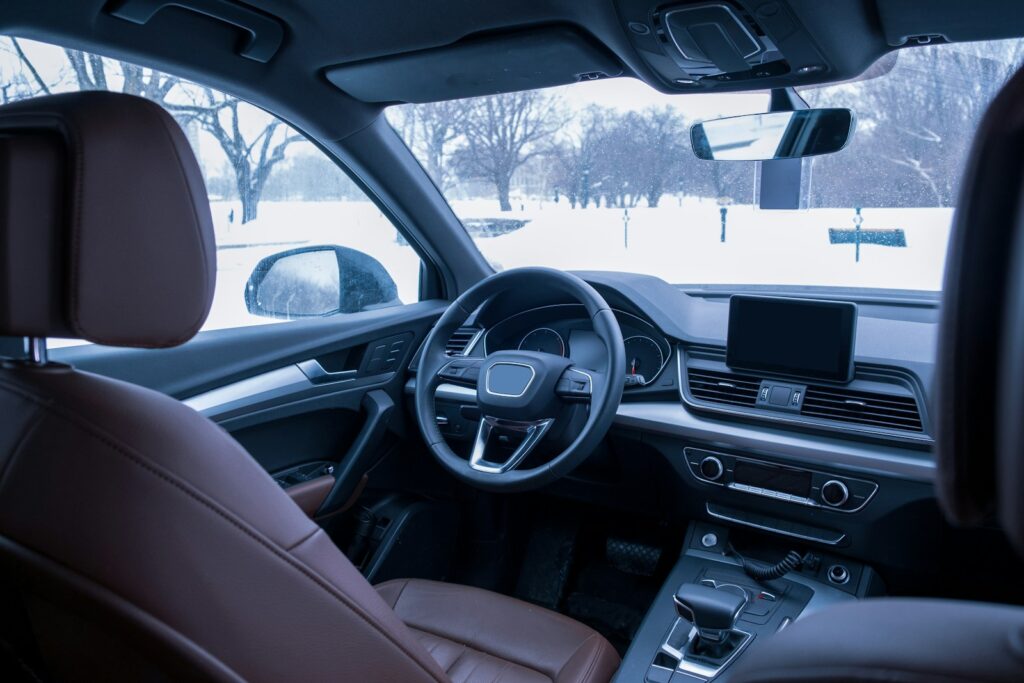 black and gray car interior
