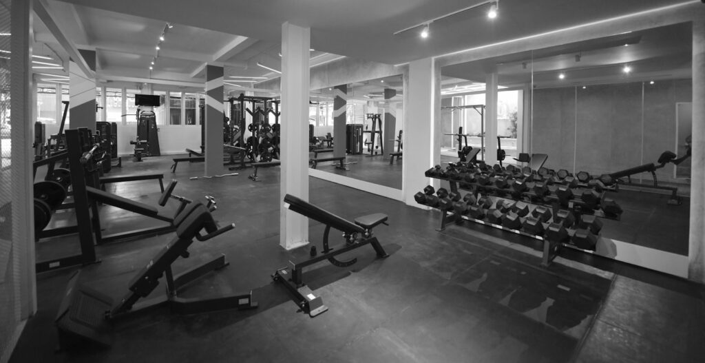 a gym with exercise equipment