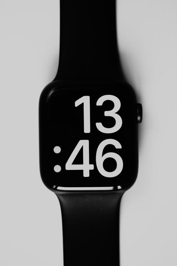 an apple watch with the time displayed on it