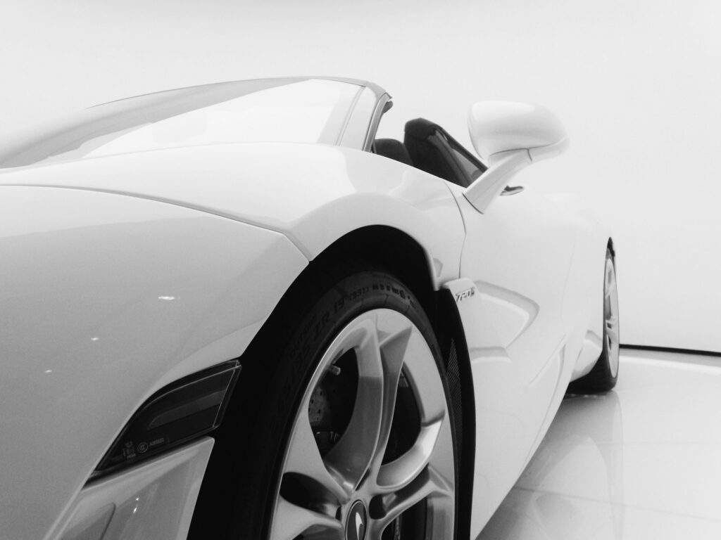 white convertible coupe