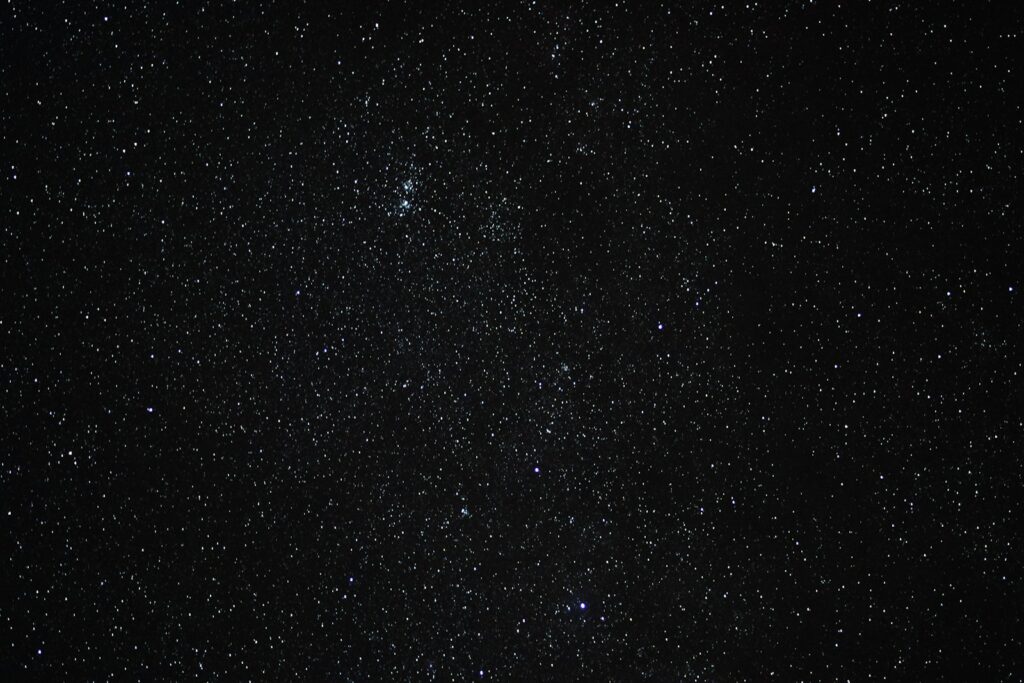 the night sky is filled with stars