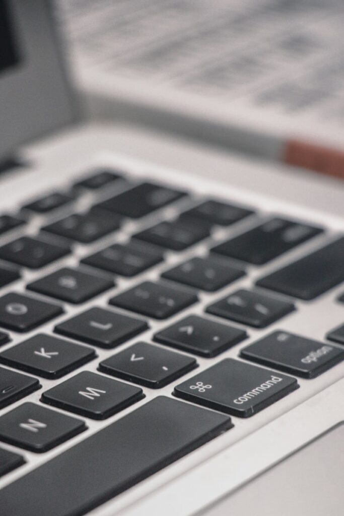 silver and black laptop computer