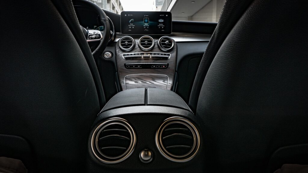 black and silver car interior