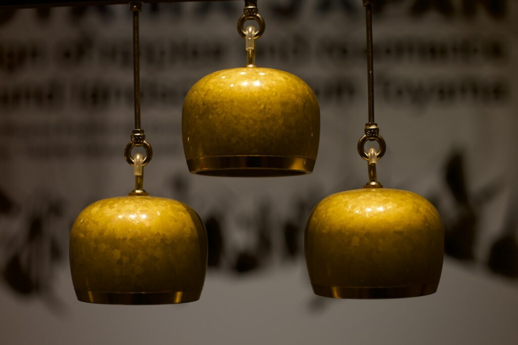 gold bauble on white background